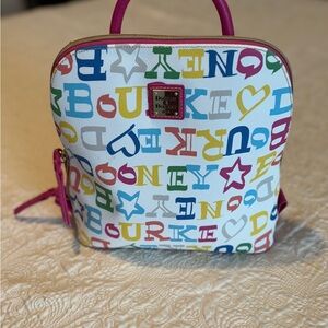 Dooney & Bourke Rainbow Letter Logo Print Backpack